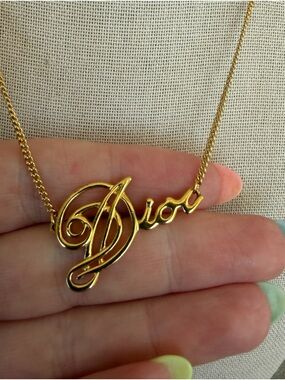 DIOR Logo Script Necklace